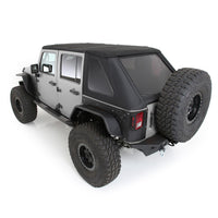 Bowless Soft Top Combo 07-18 Wrangler JK 4 DR OEM Replacement W/Tinted Windows Black Diamond Smittybilt