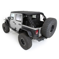 Bowless Soft Top Combo 07-18 Wrangler JK 4 DR OEM Replacement W/Tinted Windows Black Diamond Smittybilt