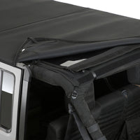 Bowless Soft Top Combo 07-18 Wrangler JK 4 DR OEM Replacement W/Tinted Windows Black Diamond Smittybilt