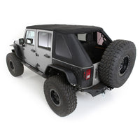 Bowless Soft Top Combo 07-18 Wrangler JK 4 DR OEM Replacement W/Tinted Windows Black Diamond Smittybilt